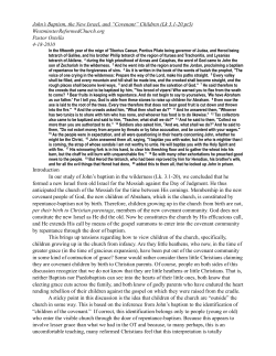 &ldquo;Covenant&rdquo; Children (Lk 3.1-20.pt3)