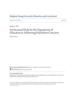 An Increased Role for the Department of Education in Addressing