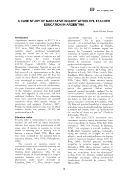 a case study of narrative inquiry within efl teacher education in