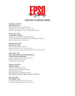 2016-2017 CLASSICAL SERIES - El Paso Symphony Orchestra