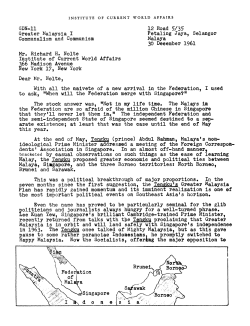 Greater Malaysia I: Communalism and Communism