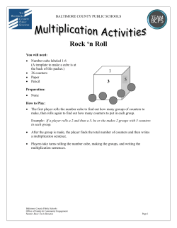 Multiplication Activities