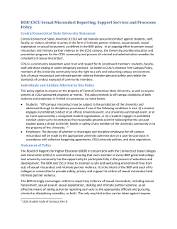 BOR\CSCU Sexual Misconduct Reporting, Support Services and