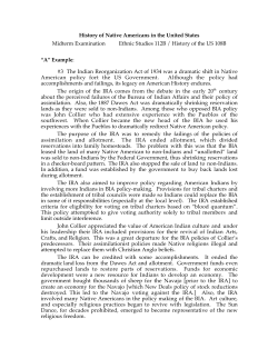 History of Native Americans in the United States Midterm