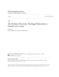 The Perilous Necessity: Nonlegal Materials in a Family Law Course