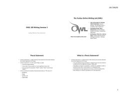 ENGL 100S Writing Seminar 2 &bull; Avoiding Excessive