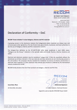 Declaration of Conformity &ndash; DoC