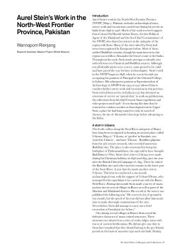 Aurel Stein`s Work in the North-West Frontier