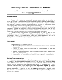 Generating Cinematic Camera Shots for Narratives