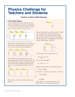 Physics Challenge for Teachers and Students