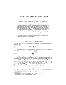 Constant term identities and Poincar&eacute; polynomials