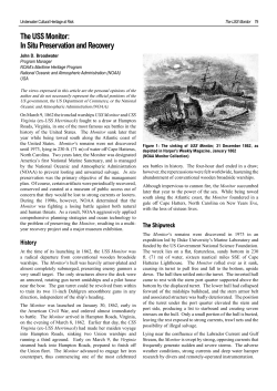 The USS Monitor: In Situ Preservation and Recovery