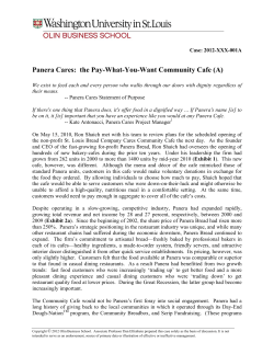 Panera Cares: the Pay-What-You