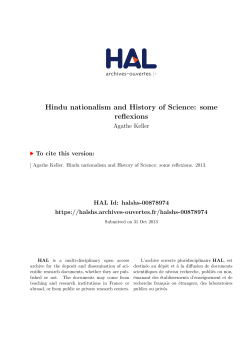 Hindu nationalism and History of Science: some reflexions