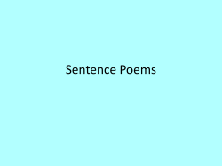 Sentence Poems - Spring Branch ISD