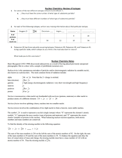 Nuclear Chemistry