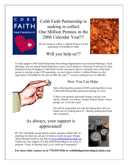 Cobb Faith Partnership is seeking to collect One Million Pennies in