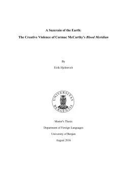 The Creative Violence of Cormac McCarthy`s Blood - (BORA)