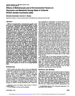 Effects of Methotrexate and of Environmental