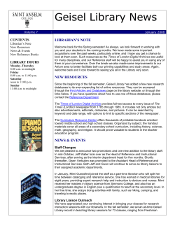 Geisel Library News - Saint Anselm College