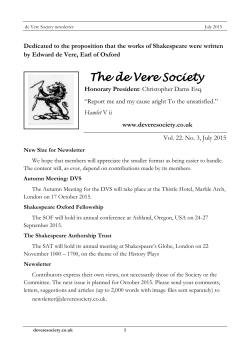 July 2015 - The De Vere Society