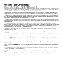 Nebraska Post-Game Notes