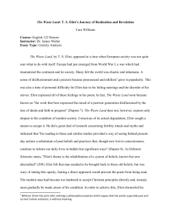 The Waste Land: T. S. Eliot`s Journey of Realization and Revelation