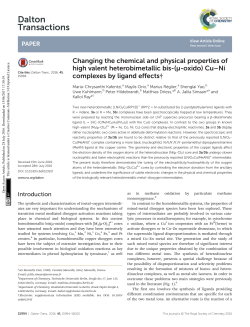 Changing the chemical and physical properties of high valent
