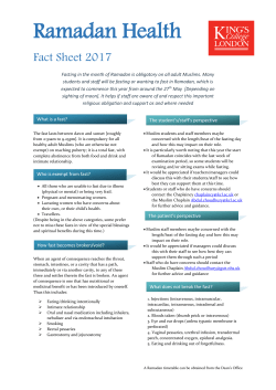 Fasting in the month of Ramadan is obligatory on all adult Muslims