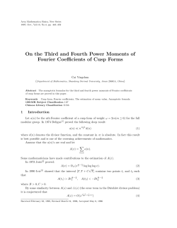On the Third and Fourth Power Moments of Fourier Coefficients of