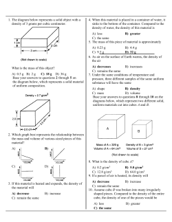 A) 0.5 g B) 2 g C) 18 g D) 36 g 1. The diagram below represents a
