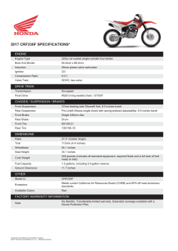 2017 crf230f specifications