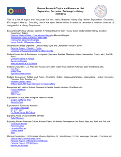 Kansas Research Topics and Resources List Exploration, Encounter