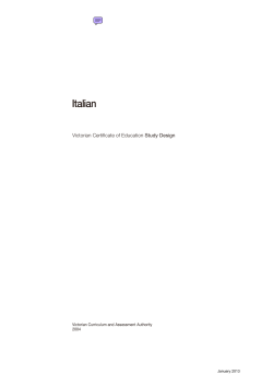 VCE Study Design - Italian