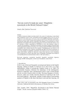 Hyperbolic synecdoche in the British National Corpus1