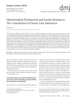 Mitochondrial Dysfunction and Insulin Resistance: The Contribution
