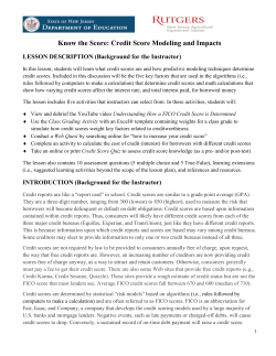 Lesson 3: Know the Score: Credit Score Modeling and Impacts