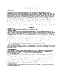 An Introduction to SPSS Orientation