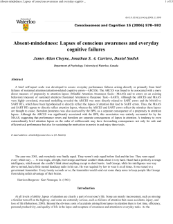 Absent-mindedness: Lapses of conscious awareness and everyday