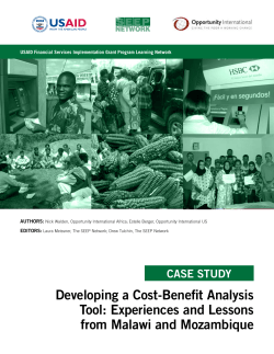 Developing a Cost-Benefit Analysis Tool