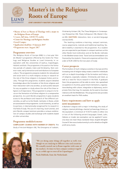 Religious Roots of Europe fact sheet