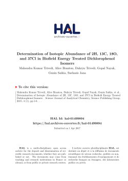 Determination of Isotopic Abundance of 2H, 13C, 18O, and