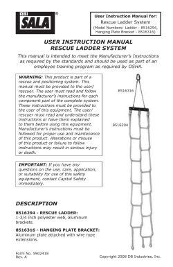 User InstrUctIon ManUal rescUe ladder systeM
