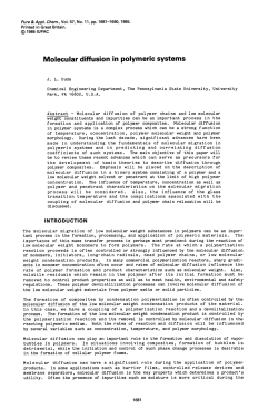 Molecular diffusion in polymeric systems