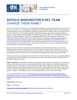 should washington`s nfl team change their name? - Anti