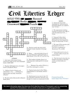 Banned Books Crossword Puzzle