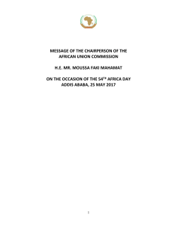 message of the chairperson of the african union commission he mr