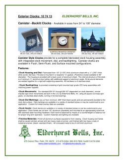 Exterior Clocks: 10 74 13 ELDERHORST BELLS, INC.