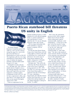 Puerto Rican statehood bill threatens US unity in English