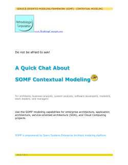 A Quick Chat About SOMF Contextual Modeling